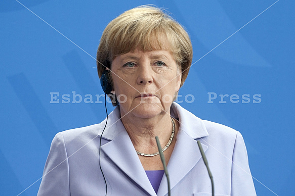 Angela Merkel receives the Prime Minister of Denmark Lars Løkke Rasmussen