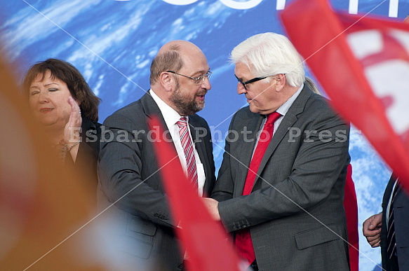 Martin Schulz Campaigns For European Parliament at Alexanderplatz